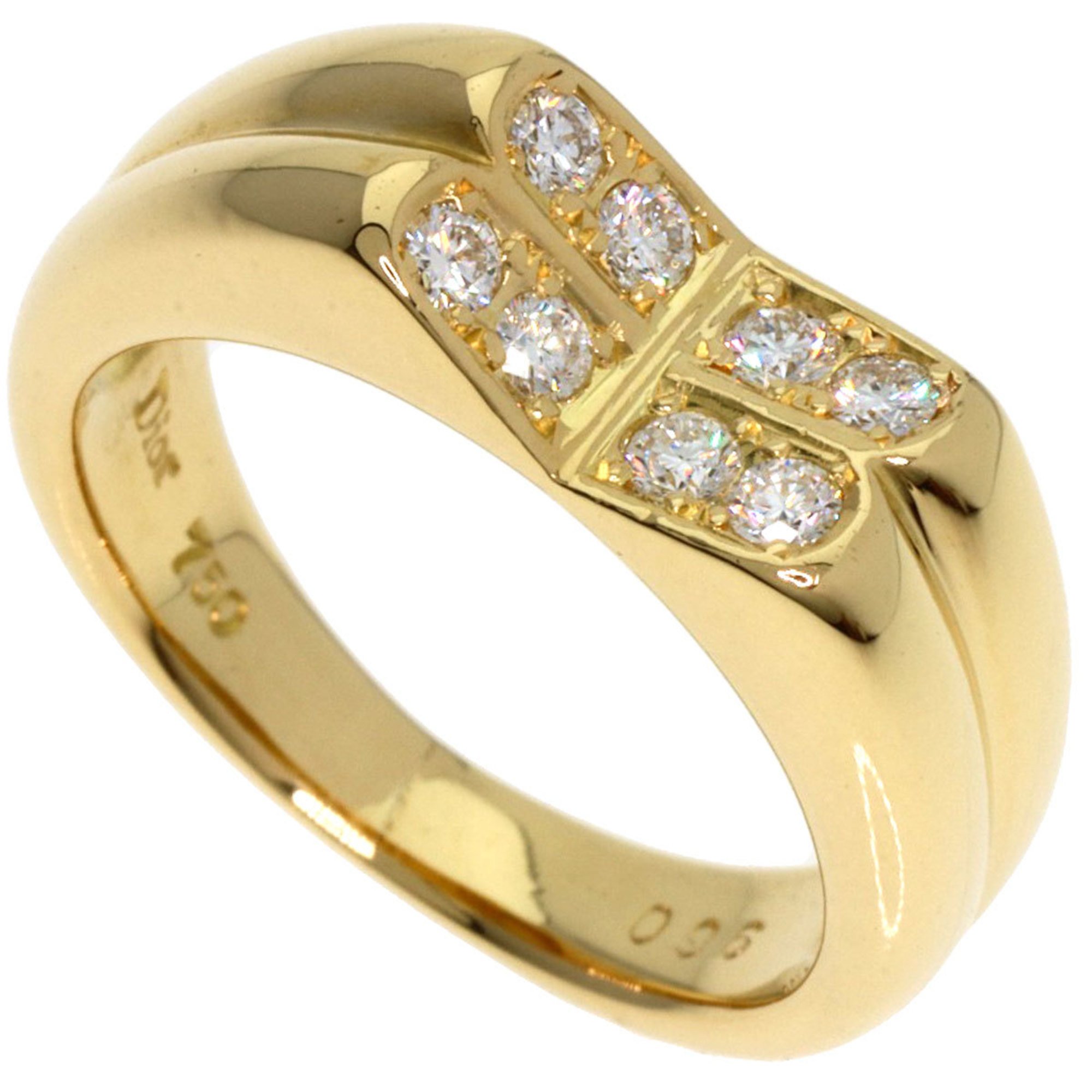 Christian Dior Dior Diamond Ring, 18K Yellow Gold, Women's