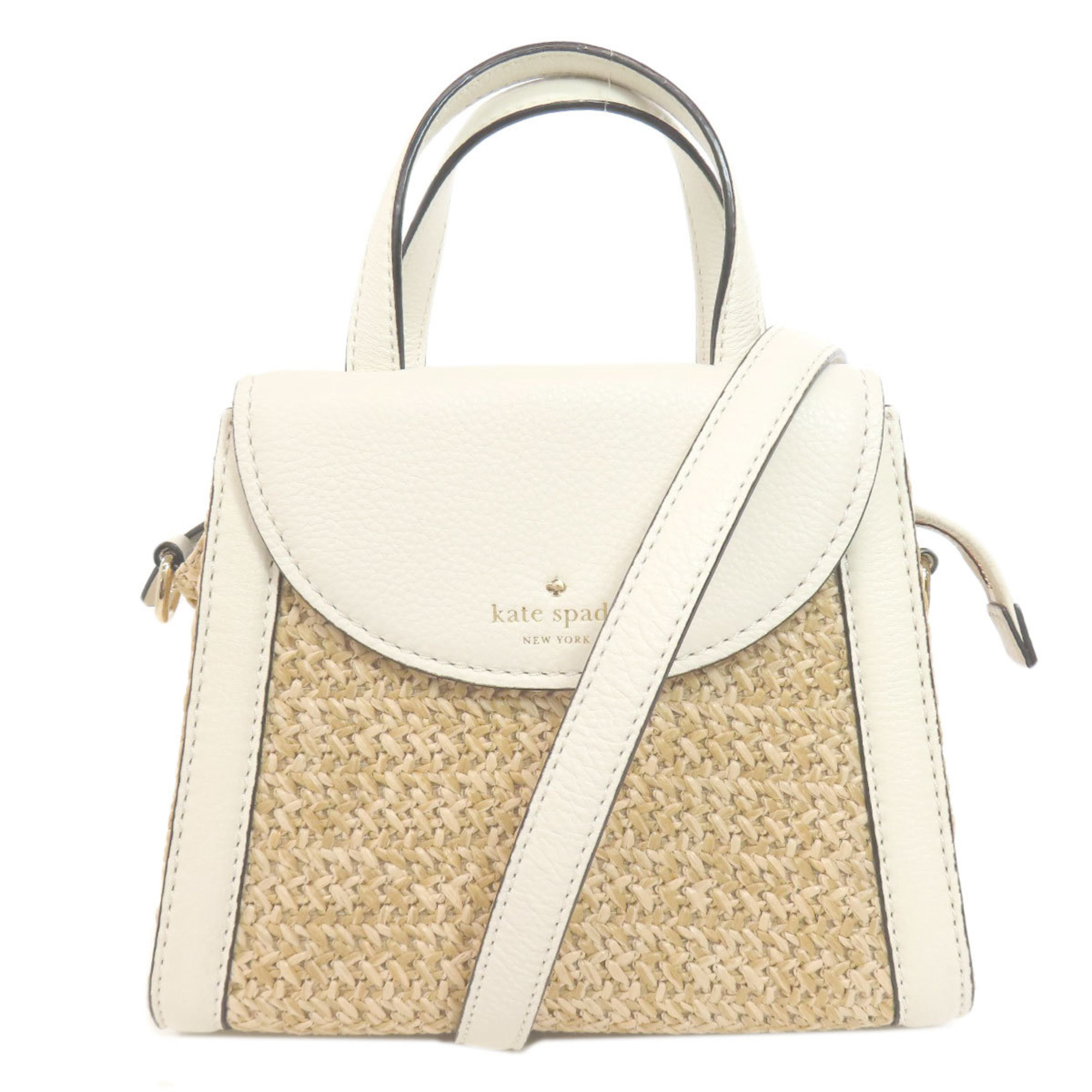 Kate Spade basket bag handbag leather straw ladies kate spade