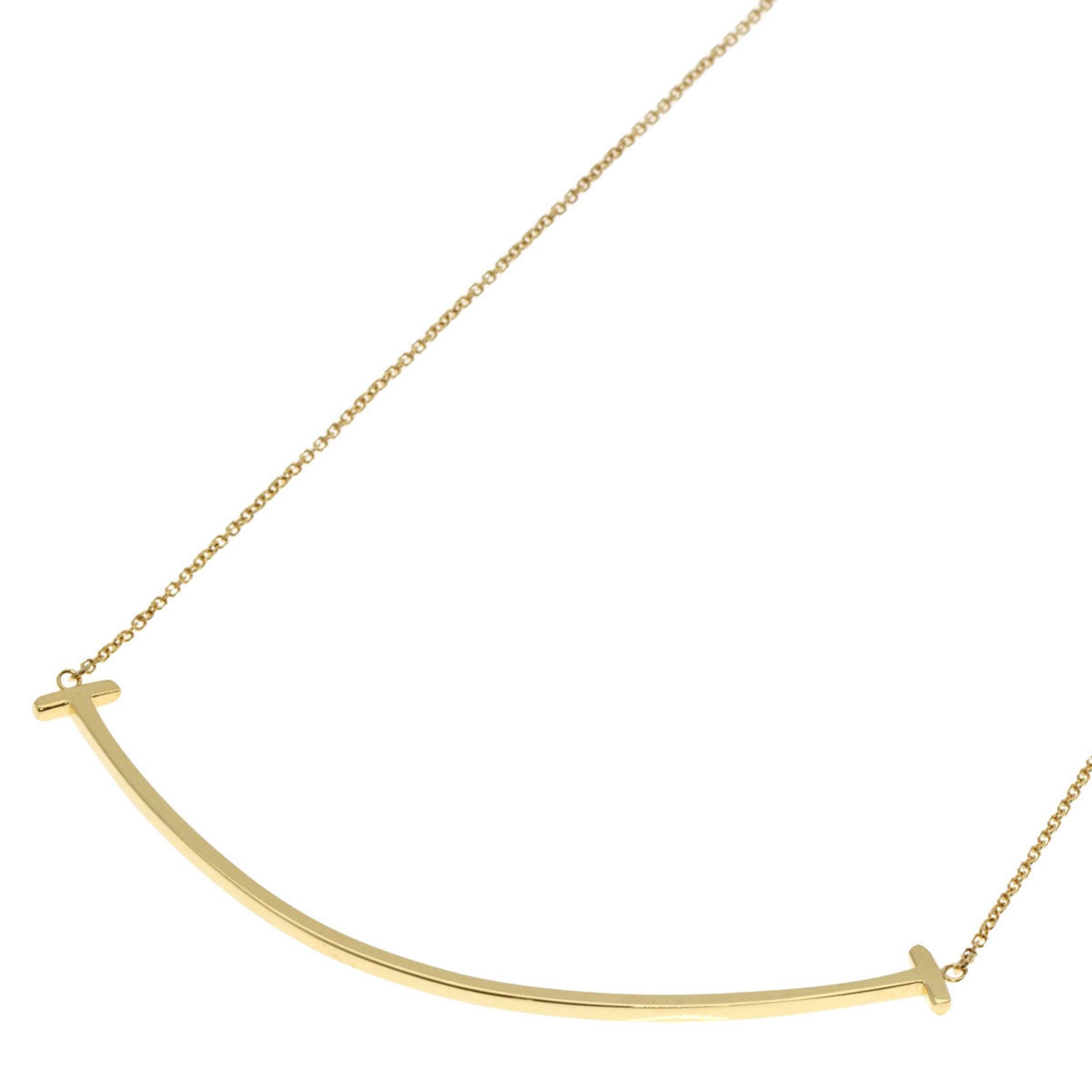 Tiffany T Smile Large Necklace K18 Yellow Gold Women's TIFFANY&Co.