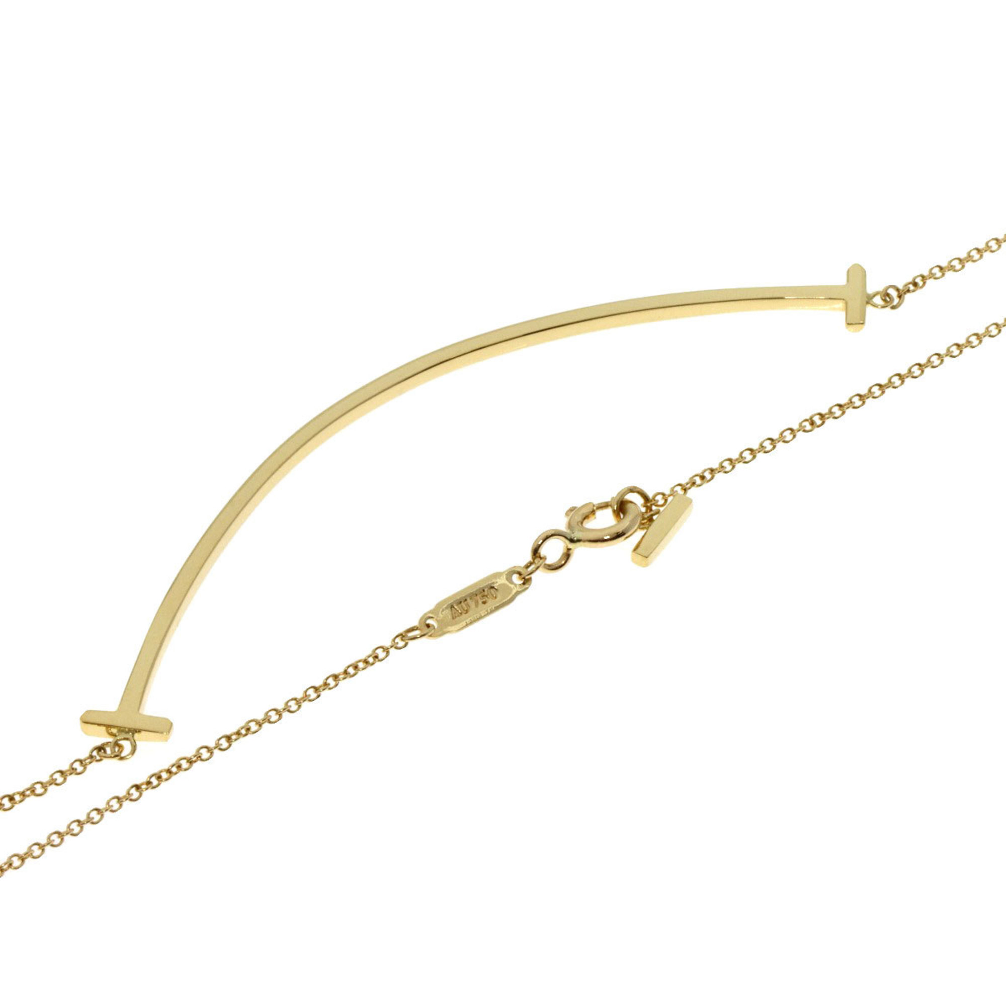 Tiffany T Smile Large Necklace K18 Yellow Gold Women's TIFFANY&Co.