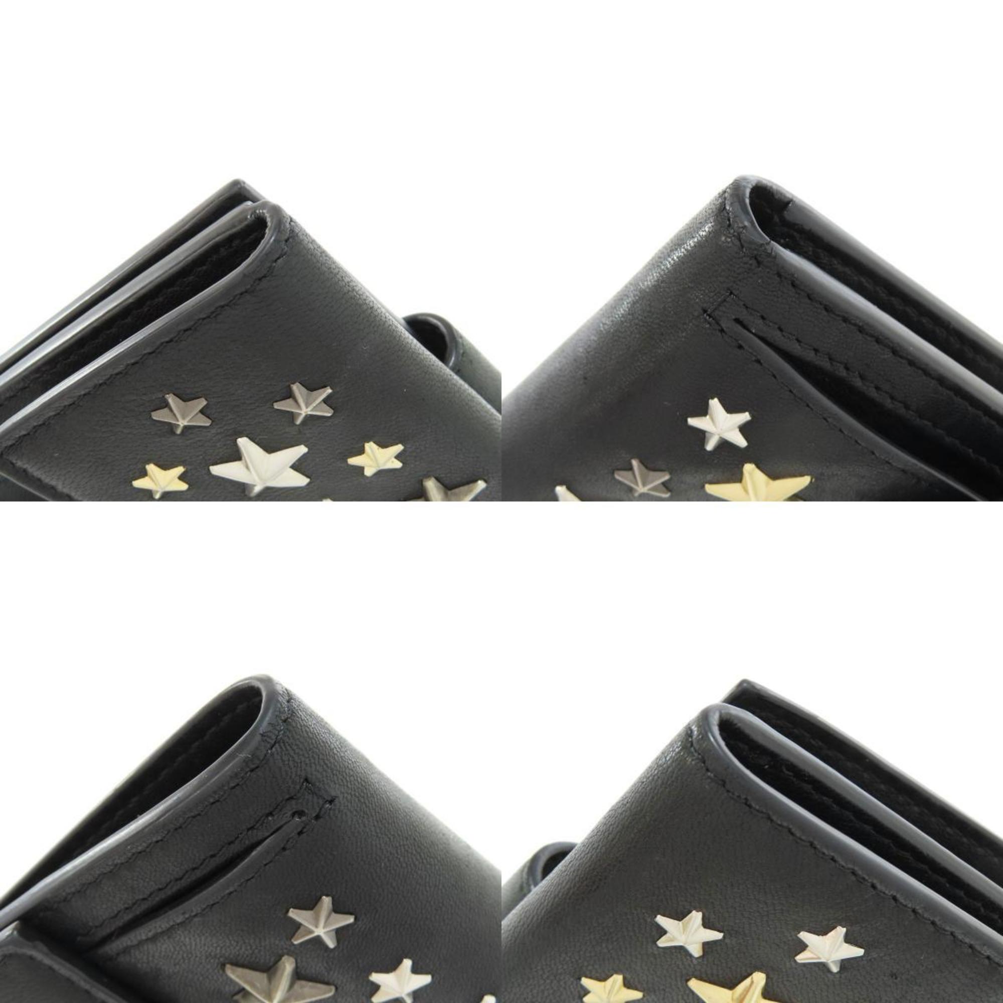 Jimmy Choo Star Motif Bi-fold Wallet Leather Women's