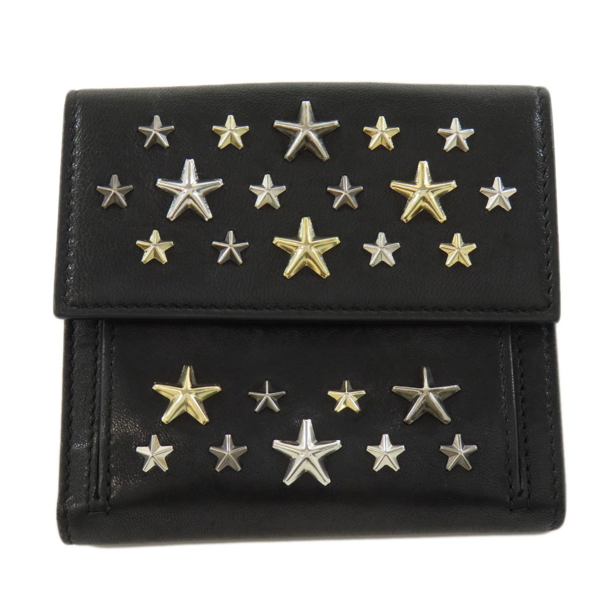 Jimmy Choo Star Motif Bi-fold Wallet Leather Women's