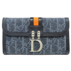 Christian Dior Trotter Pattern Long Wallet Denim Women's CHRISTIAN DIOR