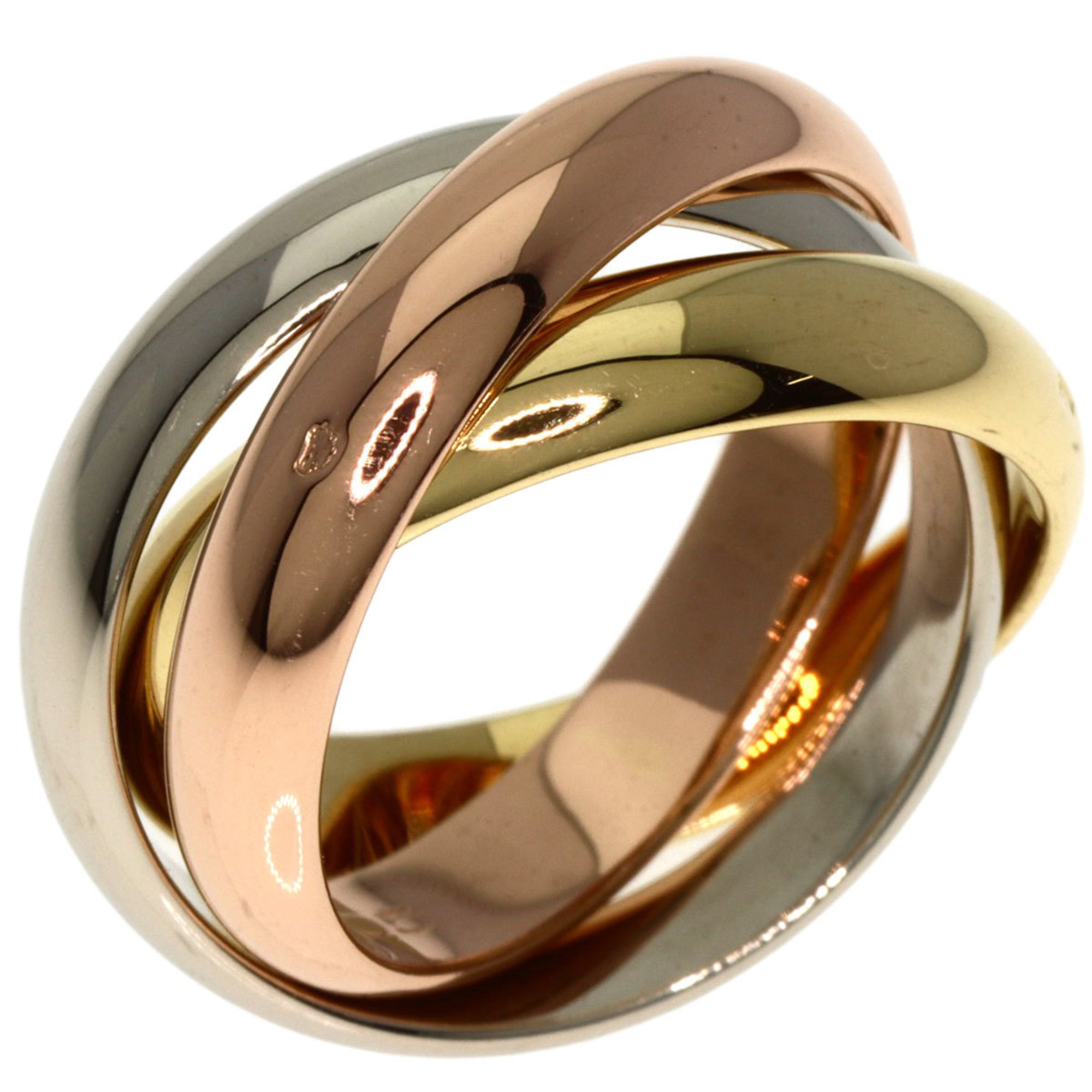 Cartier Trinity MM #49 Ring, K18 Yellow Gold, K18WG, K18PG, Women's, CARTIER