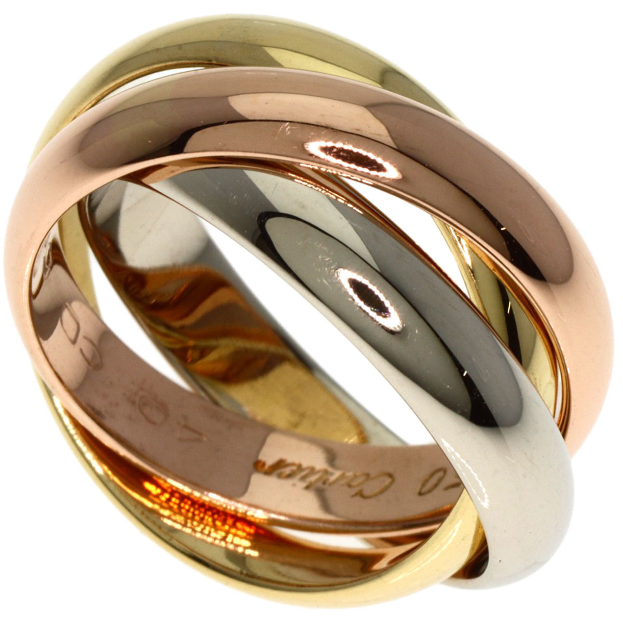 Cartier Trinity MM #49 Ring, K18 Yellow Gold, K18WG, K18PG, Women's, CARTIER