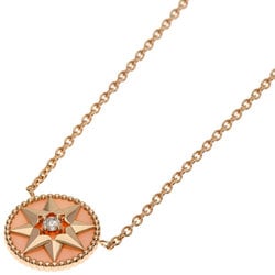 Christian Dior Dior Rose Devant Diamond Necklace K18 Pink Gold Women's