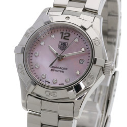 TAG Heuer WAF141A Aquaracer 10P Diamond Watch Stainless Steel SS Ladies HEUER