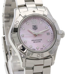 TAG Heuer WAF141A Aquaracer 10P Diamond Watch Stainless Steel SS Ladies HEUER