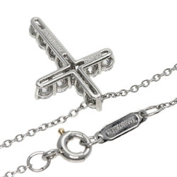 Tiffany Small Cross Diamond Necklace Platinum PT950 Women's TIFFANY&Co.