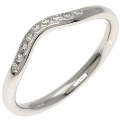 Tiffany & Co. Curved Band Diamond Ring, Platinum PT950, Women's, TIFFANY