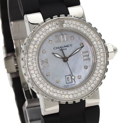 Chaumet Class One Diamond Watch Stainless Steel Rubber Women's