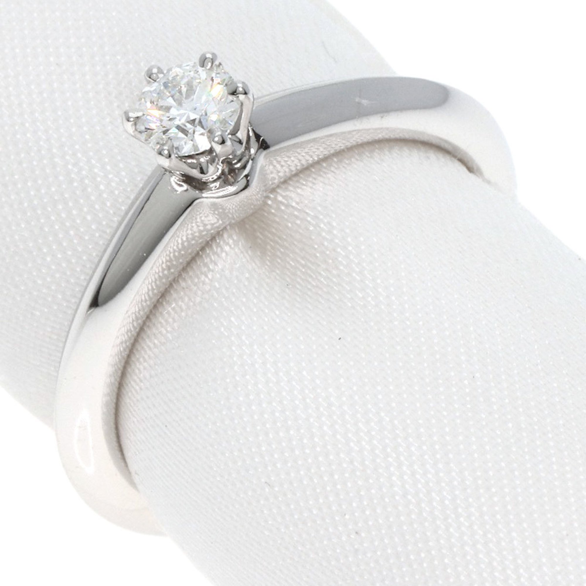 Tiffany solitaire diamond ring, platinum PT950, for women, TIFFANY&Co.