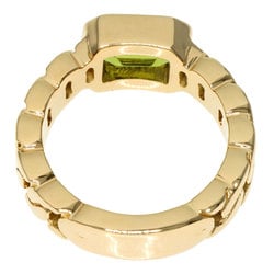 CHANEL Matelasse Peridot Chain Ring, 18K Yellow Gold, Women's,