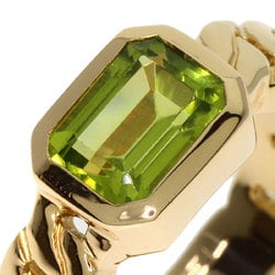 CHANEL Matelasse Peridot Chain Ring, 18K Yellow Gold, Women's,