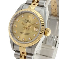 Rolex 69173G Datejust 10P Diamond Watch Stainless Steel SSxK18YG K18YG Ladies ROLEX