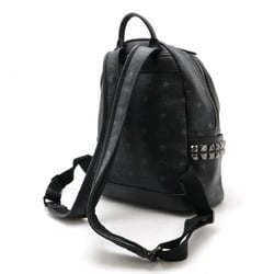 MCM Glam Visetos Backpack Leather Studs Black Grey MMK6SV37BK001