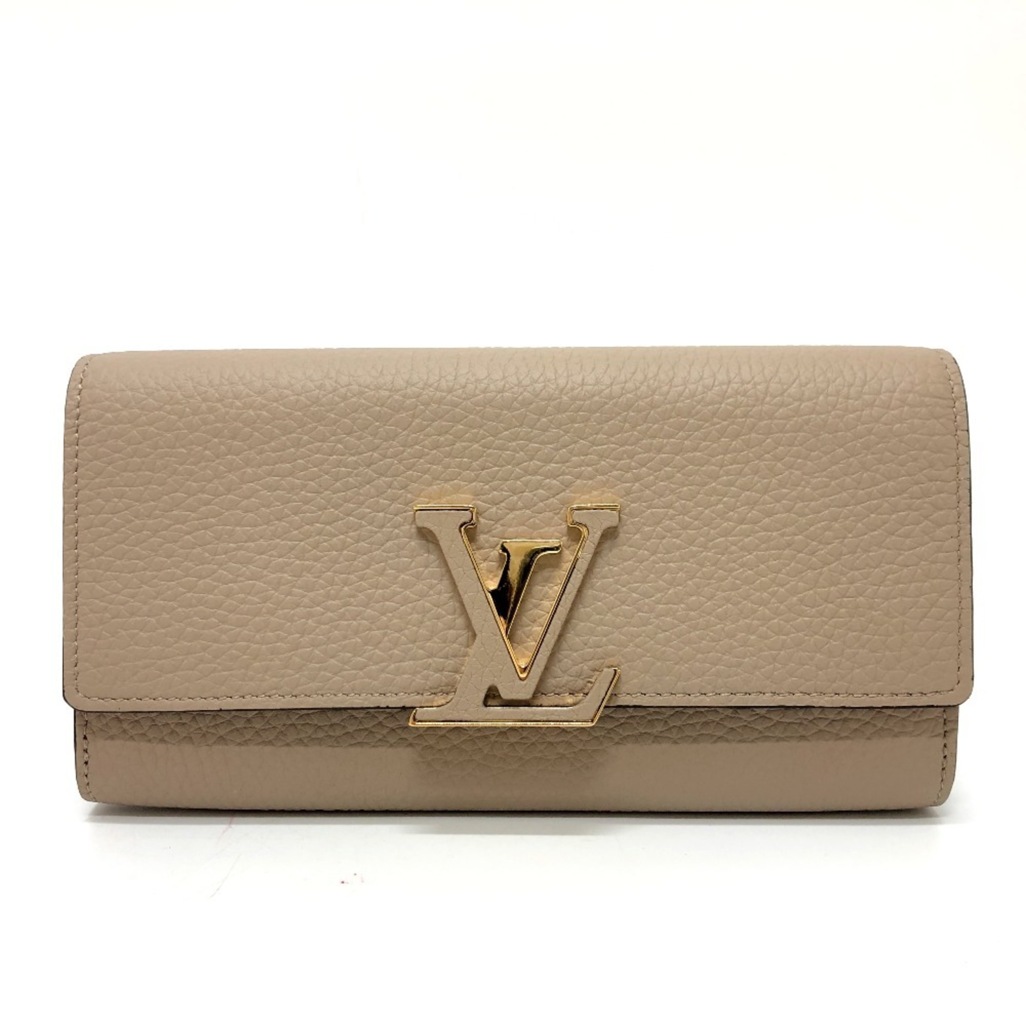 LOUIS VUITTON M61249 Portefeuille Capucines Wallet Long Taurillon Leather Women's Galle Beige