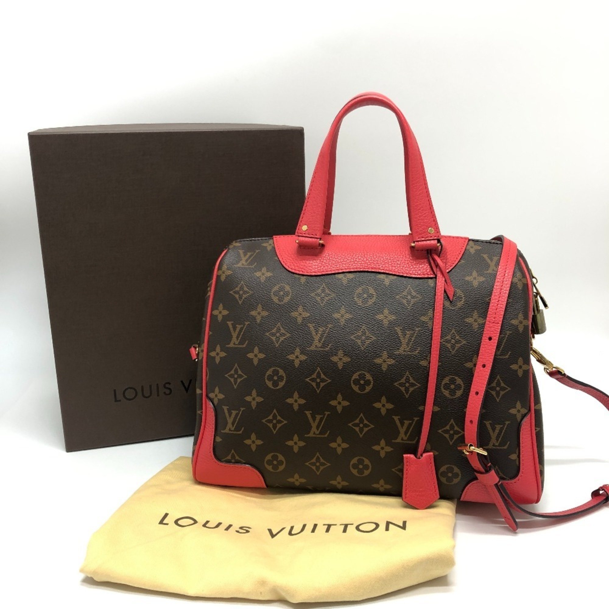 LOUIS VUITTON Louis Vuitton M50057 Retiro PM Bag Shoulder Handbag Monogram Canvas Women's Coquelicot Brown