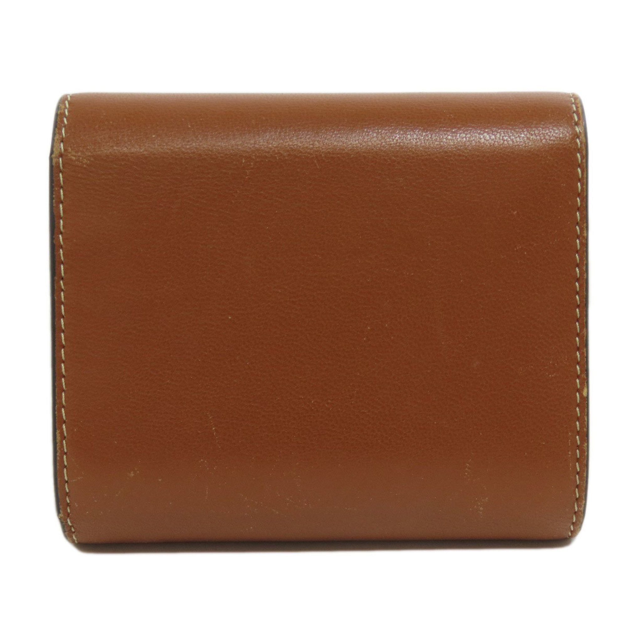 CELINE Triomphe Bi-fold Wallet Leather Women's