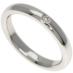 Tiffany Stacking Band 1P Diamond Ring, Platinum PT950, Women's, TIFFANY&Co.