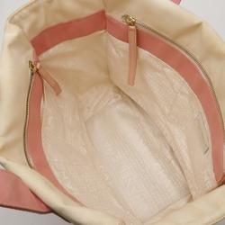 CHANEL Marshmallow Bag Tote Handbag Canvas Pink Ivory White A24224