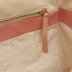 CHANEL Marshmallow Bag Tote Handbag Canvas Pink Ivory White A24224