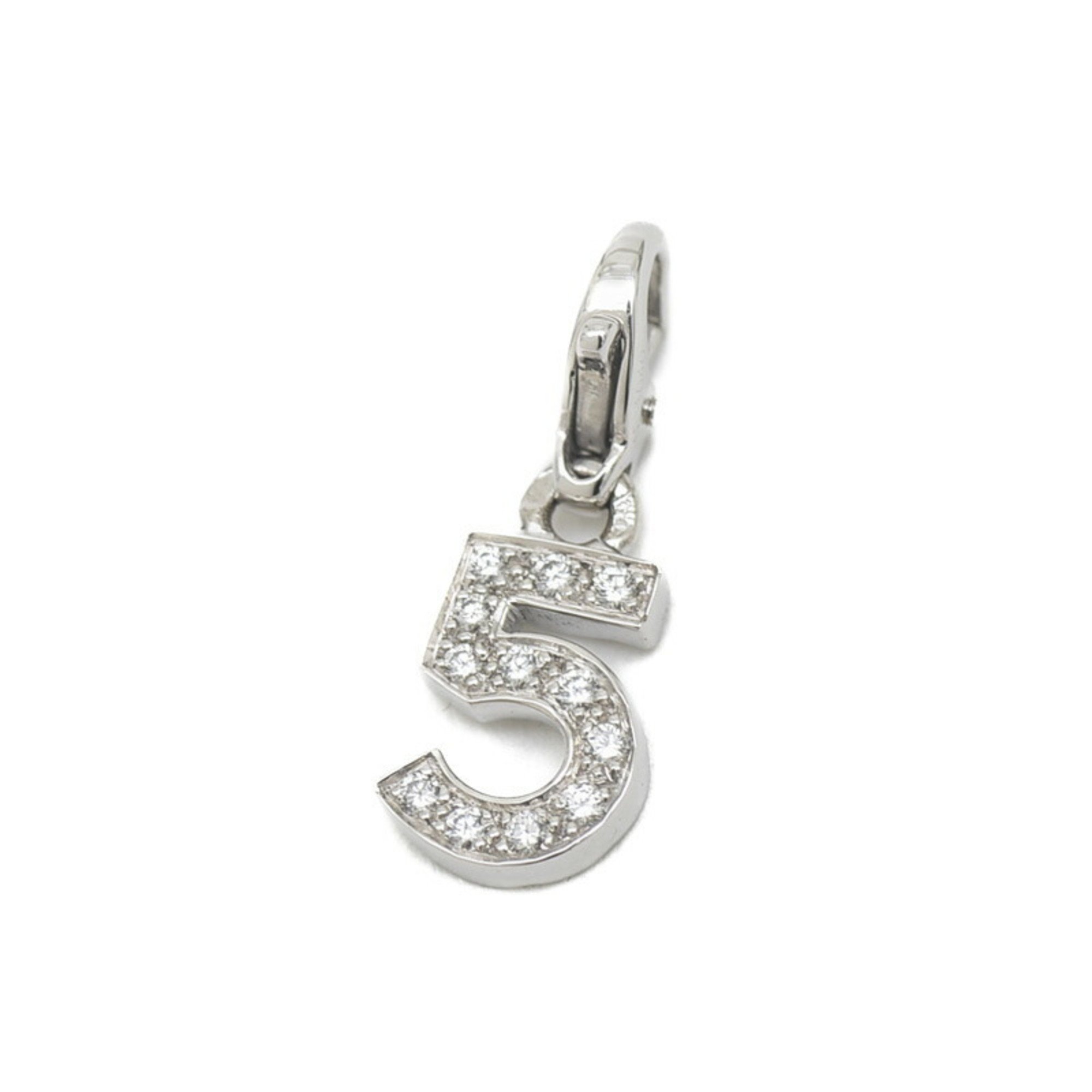 Chanel Number 5 Charm Pendant Top K18WG Diamond