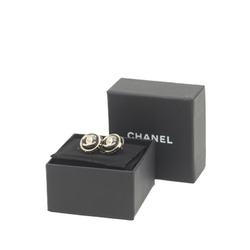 Chanel Coco Mark Earrings Black Champagne Gold B23C