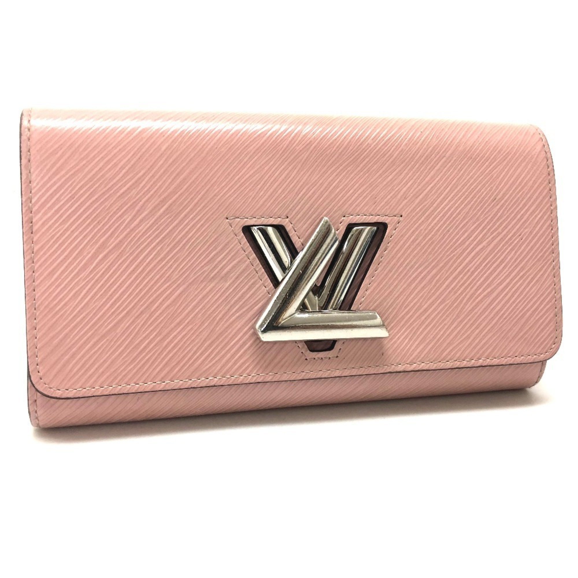 LOUIS VUITTON M61178 Epi Portefeuille Twist Bi-fold Long Wallet Leather Women's Rose Ballerine Pink