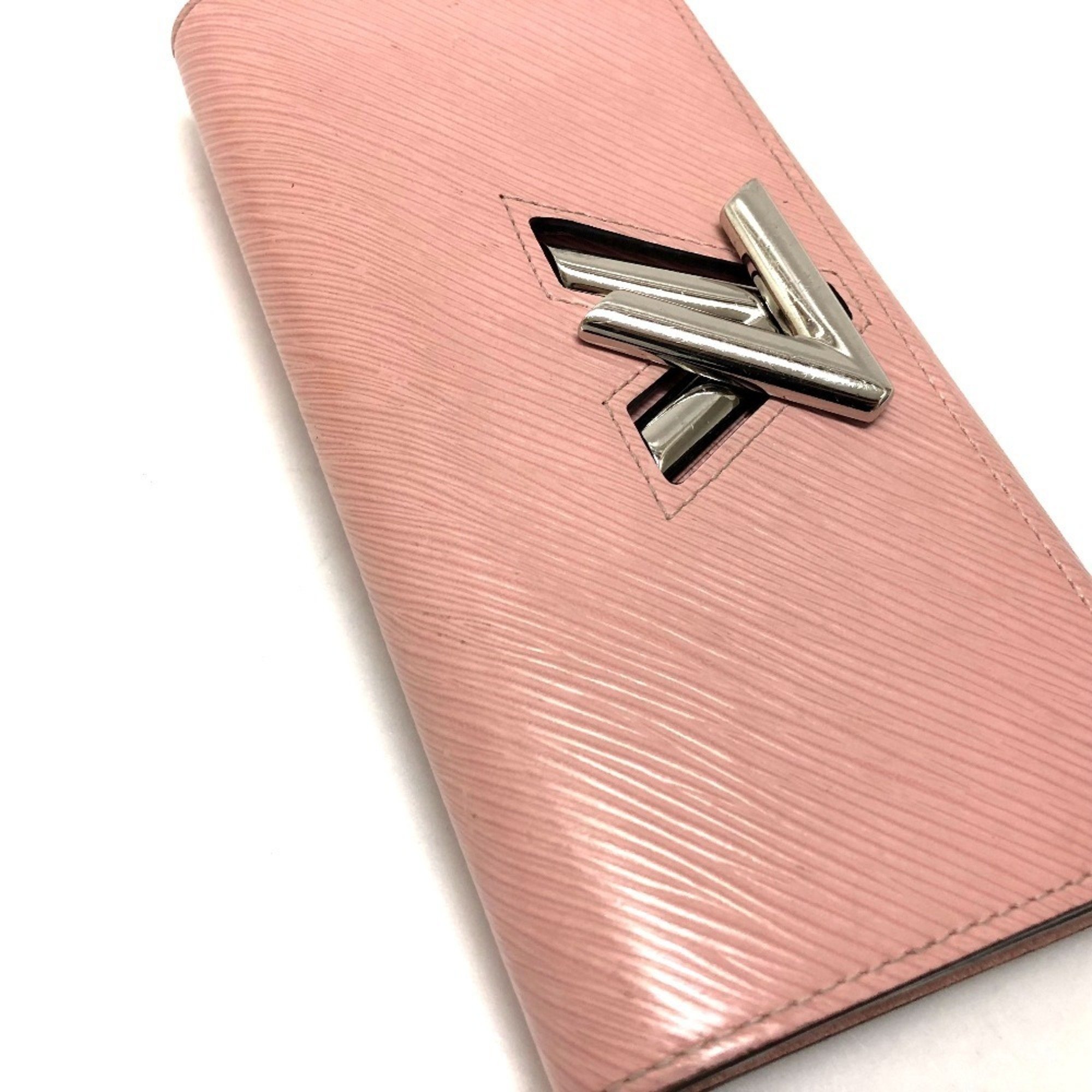 LOUIS VUITTON M61178 Epi Portefeuille Twist Bi-fold Long Wallet Leather Women's Rose Ballerine Pink