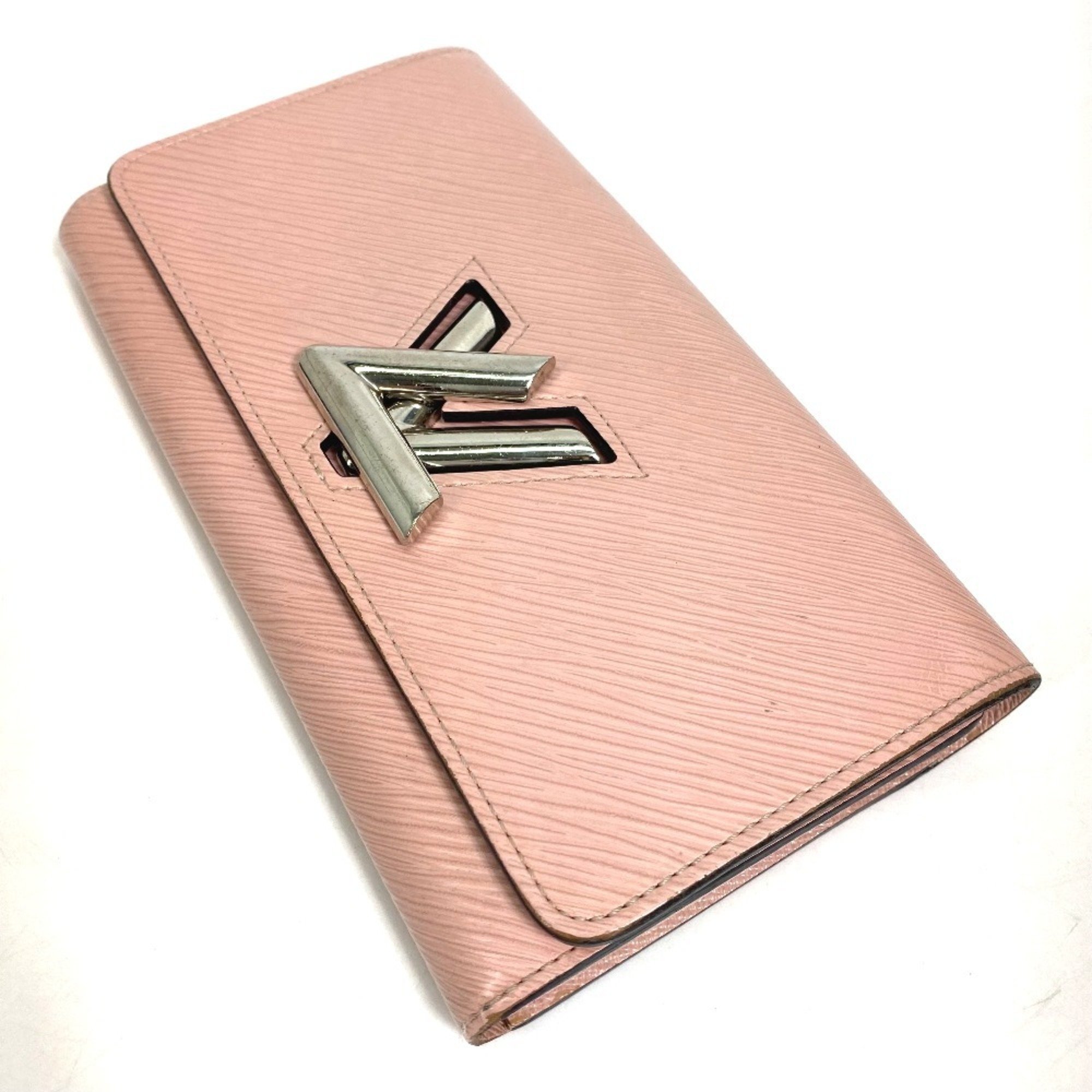 LOUIS VUITTON M61178 Epi Portefeuille Twist Bi-fold Long Wallet Leather Women's Rose Ballerine Pink