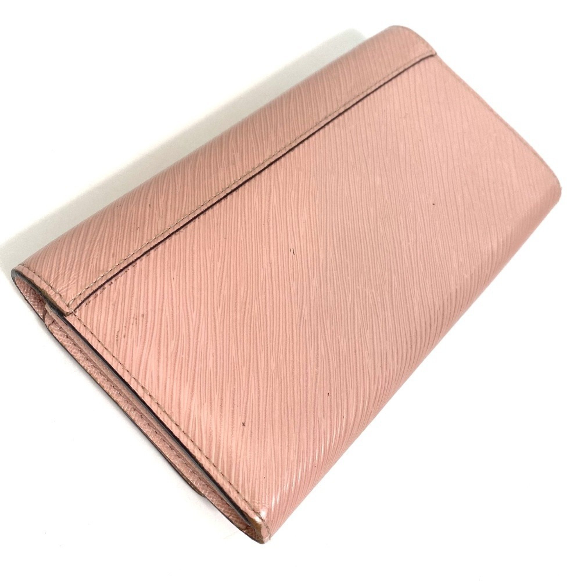 LOUIS VUITTON M61178 Epi Portefeuille Twist Bi-fold Long Wallet Leather Women's Rose Ballerine Pink