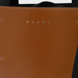 MARNI Museo 2-Way Tote Bag Leather Bicolor Brown Black