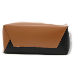 MARNI Museo 2-Way Tote Bag Leather Bicolor Brown Black