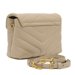 Saint Laurent Lulu Toy Bag Shoulder Leather Beige 678401