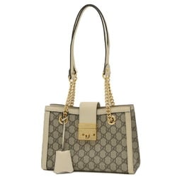 Gucci GG Supreme Padlock Chain Shoulder Beige 498156