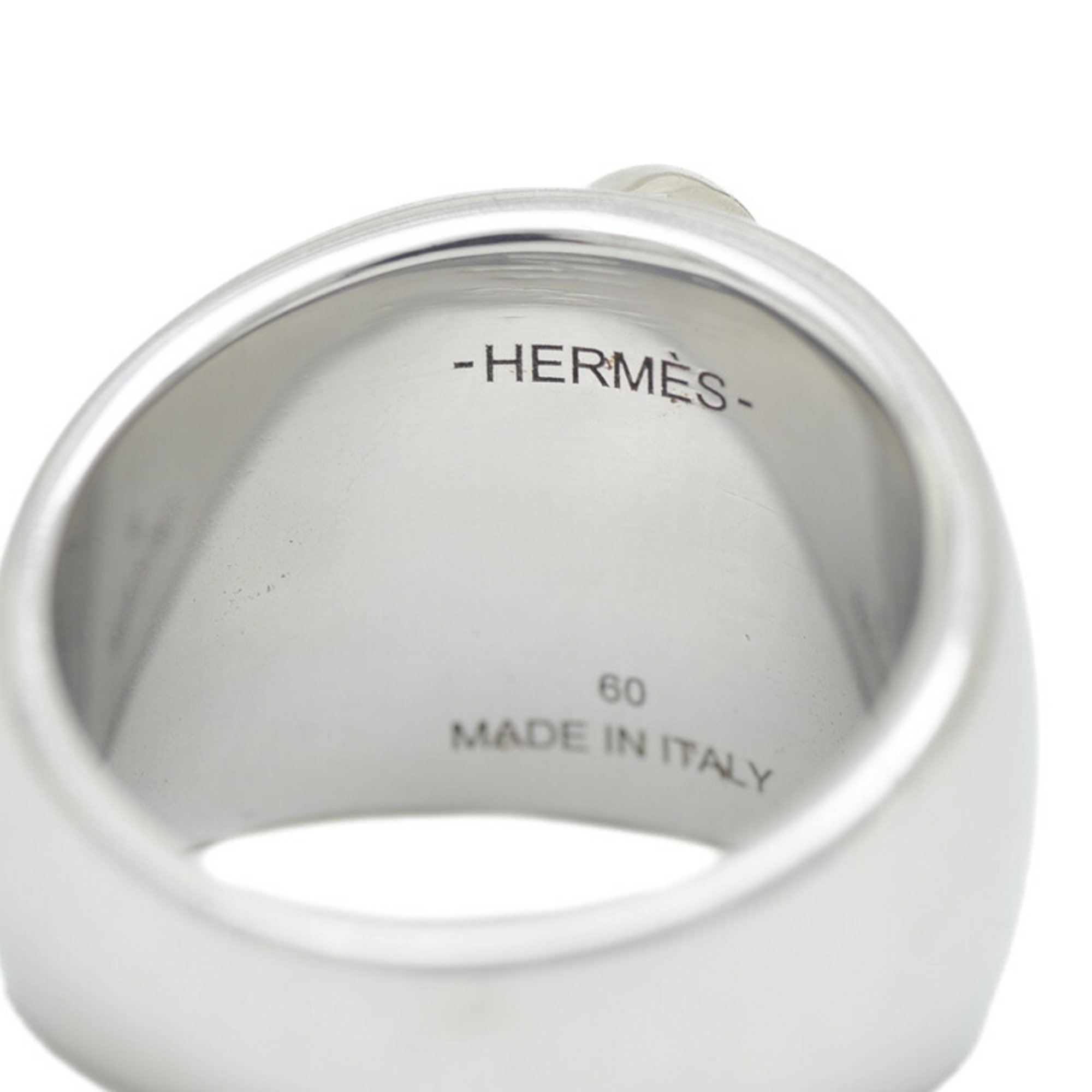 Hermes Anchor Ring Silver Men's #60