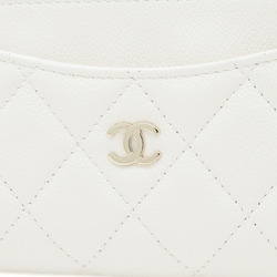 Chanel Matelasse Card Wallet/Coin Case Caviar Skin White AP3179