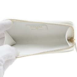 Chanel Matelasse Card Wallet/Coin Case Caviar Skin White AP3179