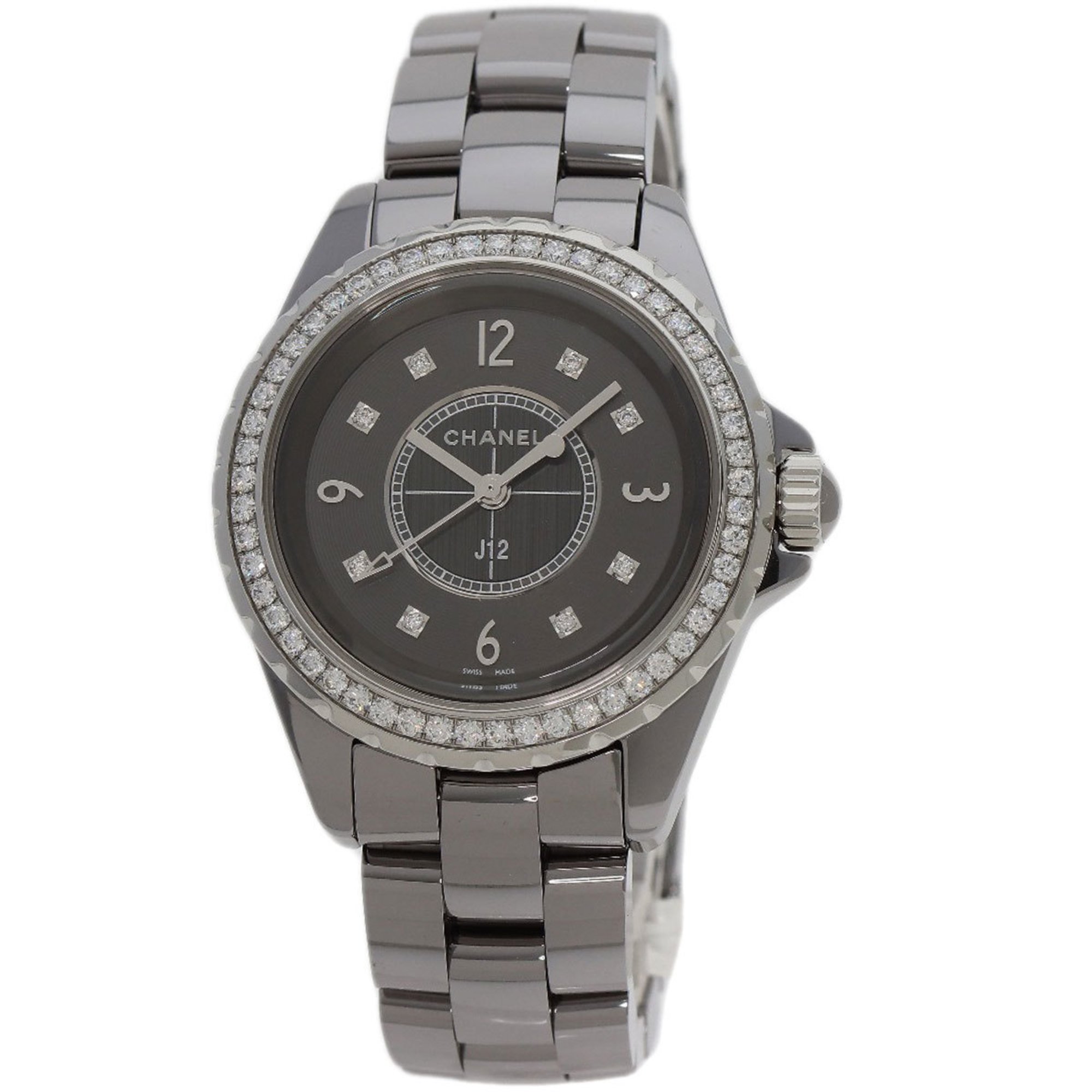 Chanel H2565 J12 Chromatic 33mm 8P Diamond Watch Titanium Ceramic Women's CHANEL