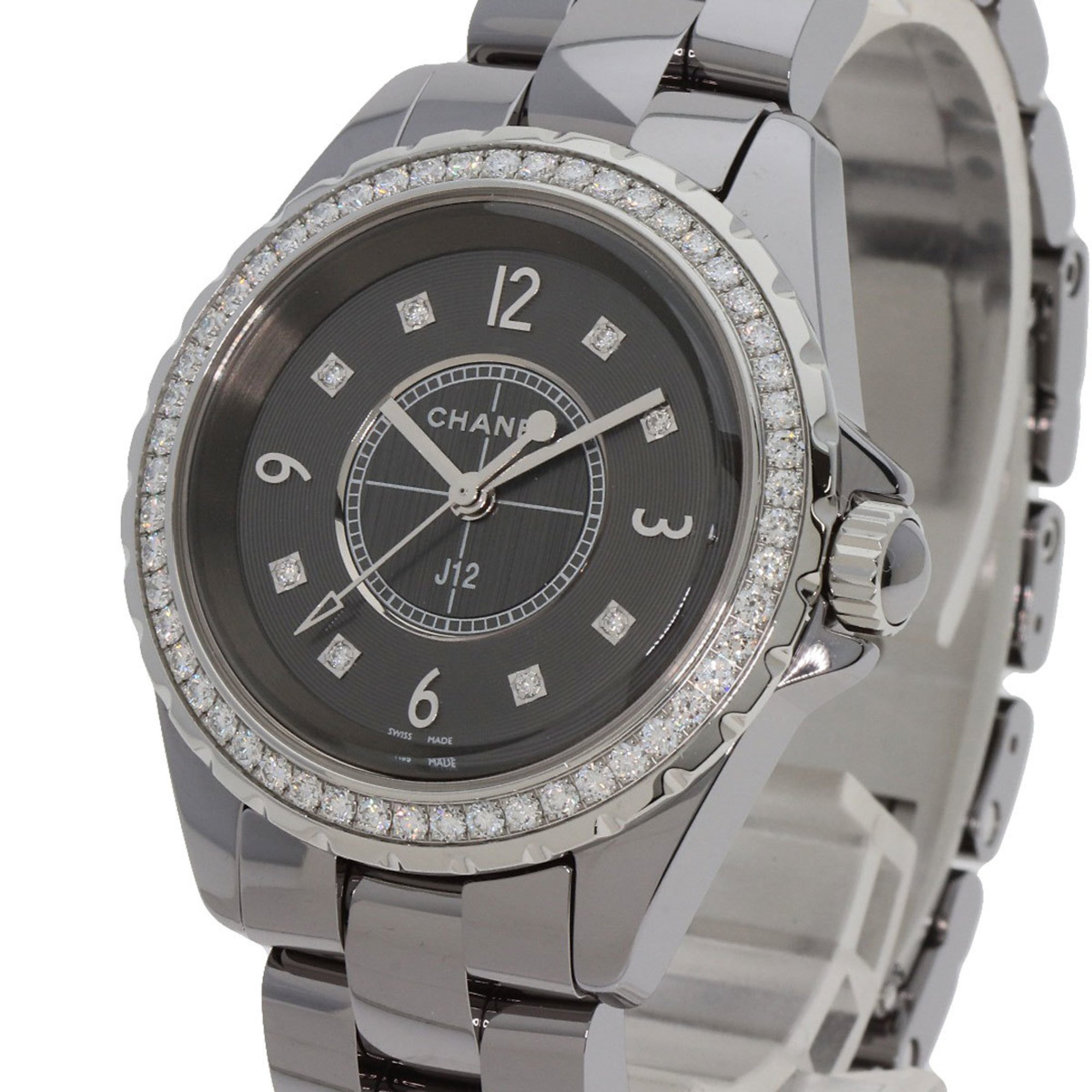 Chanel H2565 J12 Chromatic 33mm 8P Diamond Watch Titanium Ceramic Women's CHANEL