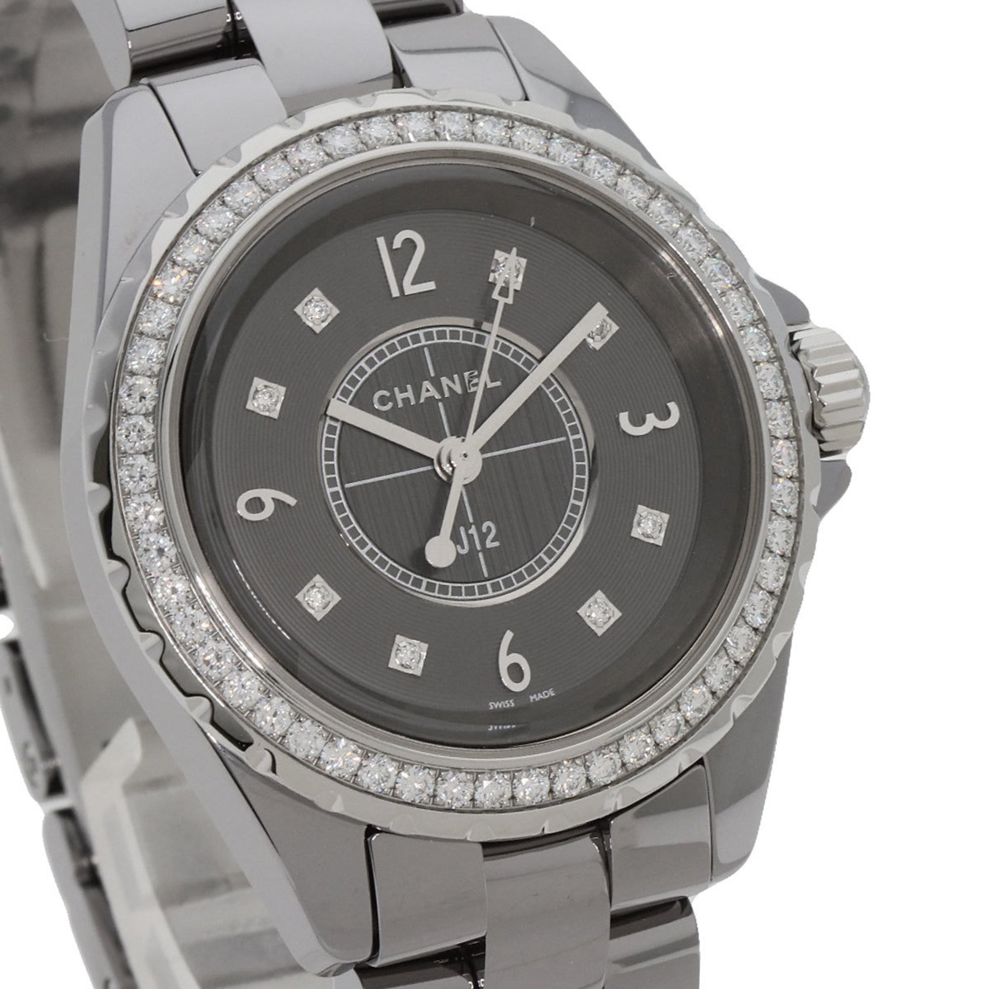 Chanel H2565 J12 Chromatic 33mm 8P Diamond Watch Titanium Ceramic Women's CHANEL