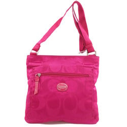 Coach F77408 Signature Shoulder Bag Nylon Material Women's COACH