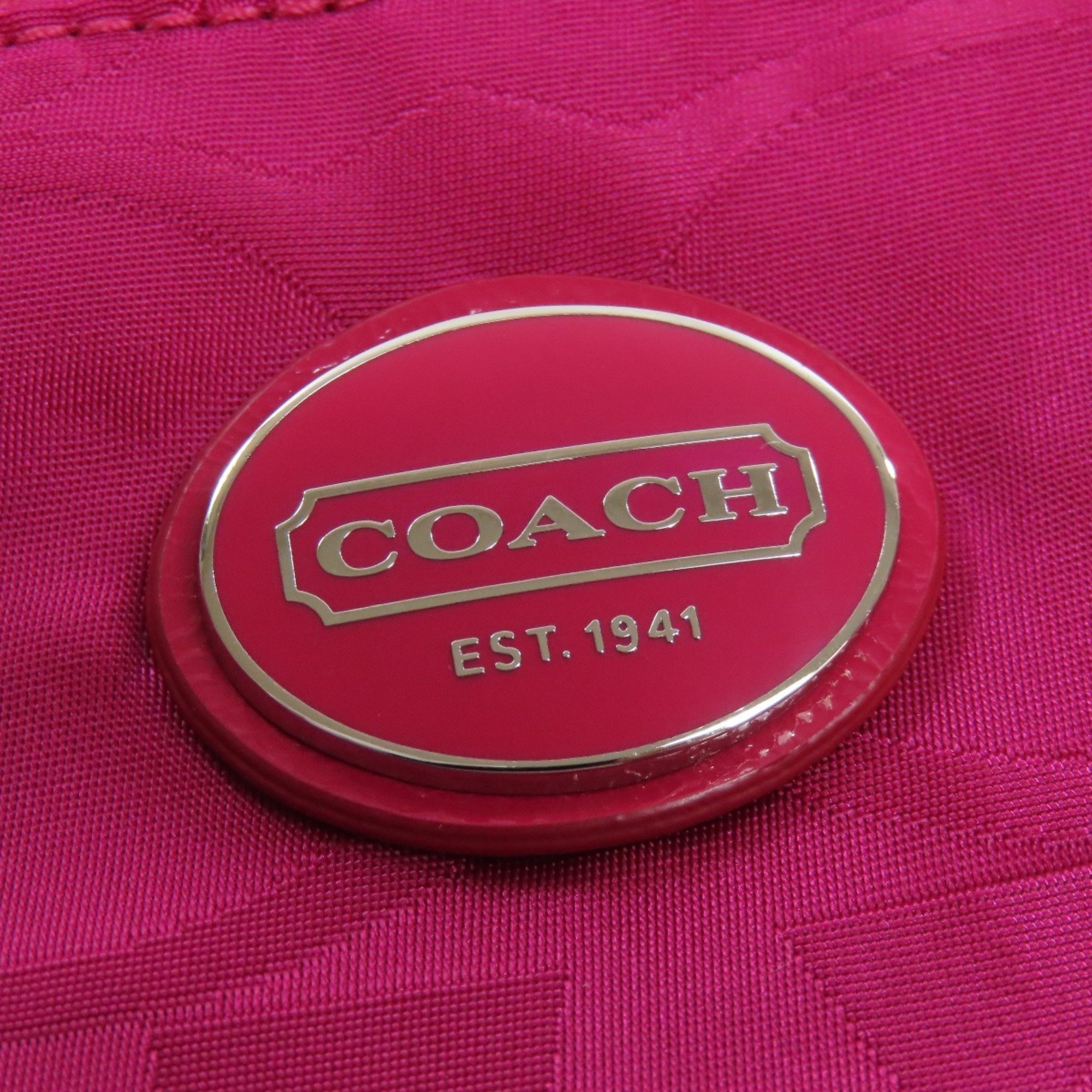 Coach F77408 Signature Shoulder Bag Nylon Material Women's COACH