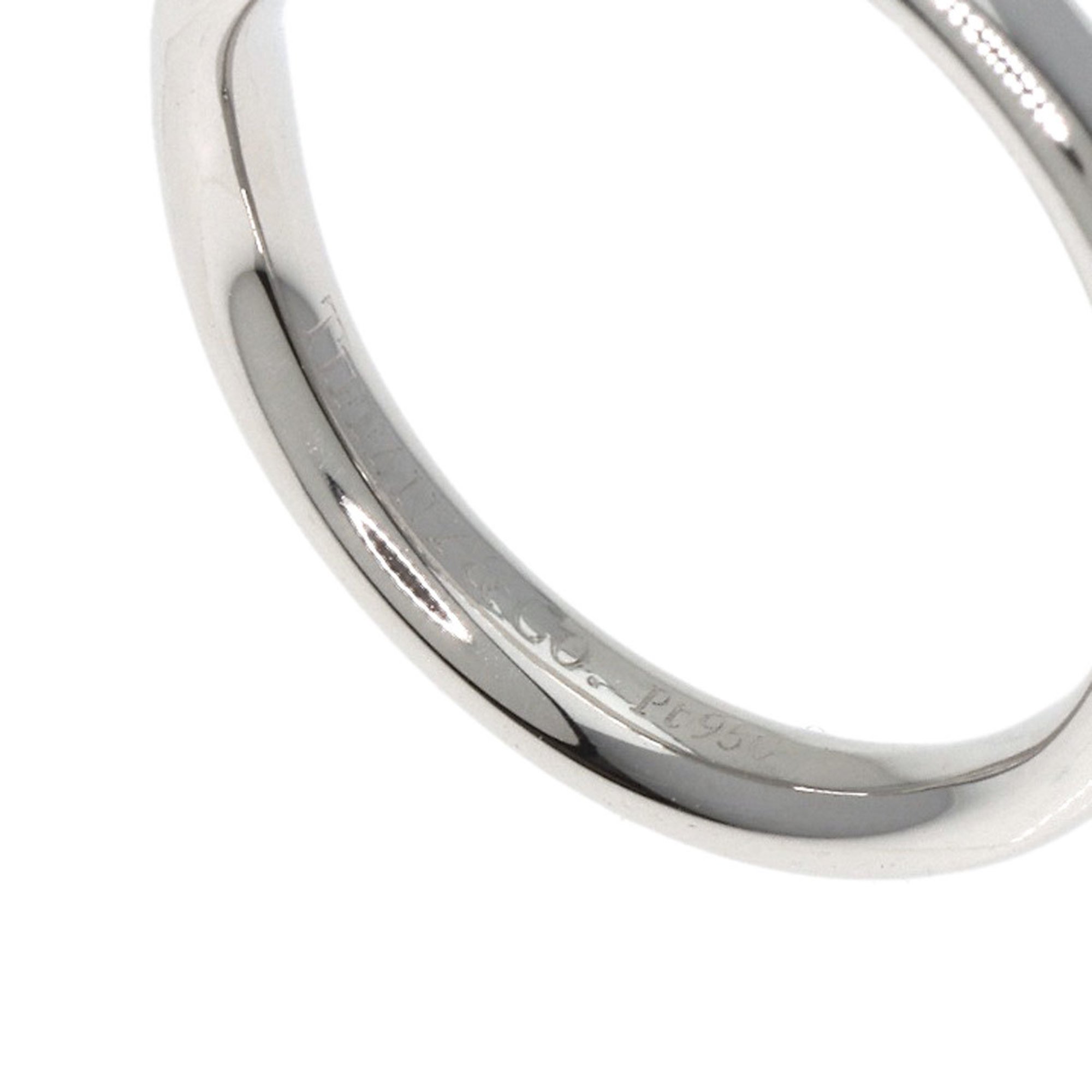 Tiffany Curved Band 1P Diamond Ring, Platinum PT950, Women's, TIFFANY&Co.