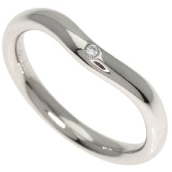 Tiffany Curved Band 1P Diamond Ring, Platinum PT950, Women's, TIFFANY&Co.