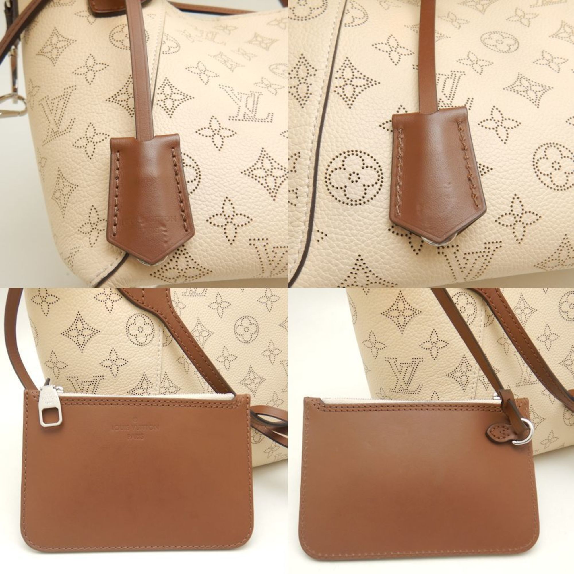 LOUIS VUITTON Louis Vuitton Hina PM M51950 Tote Bag Mahina Creme 252127