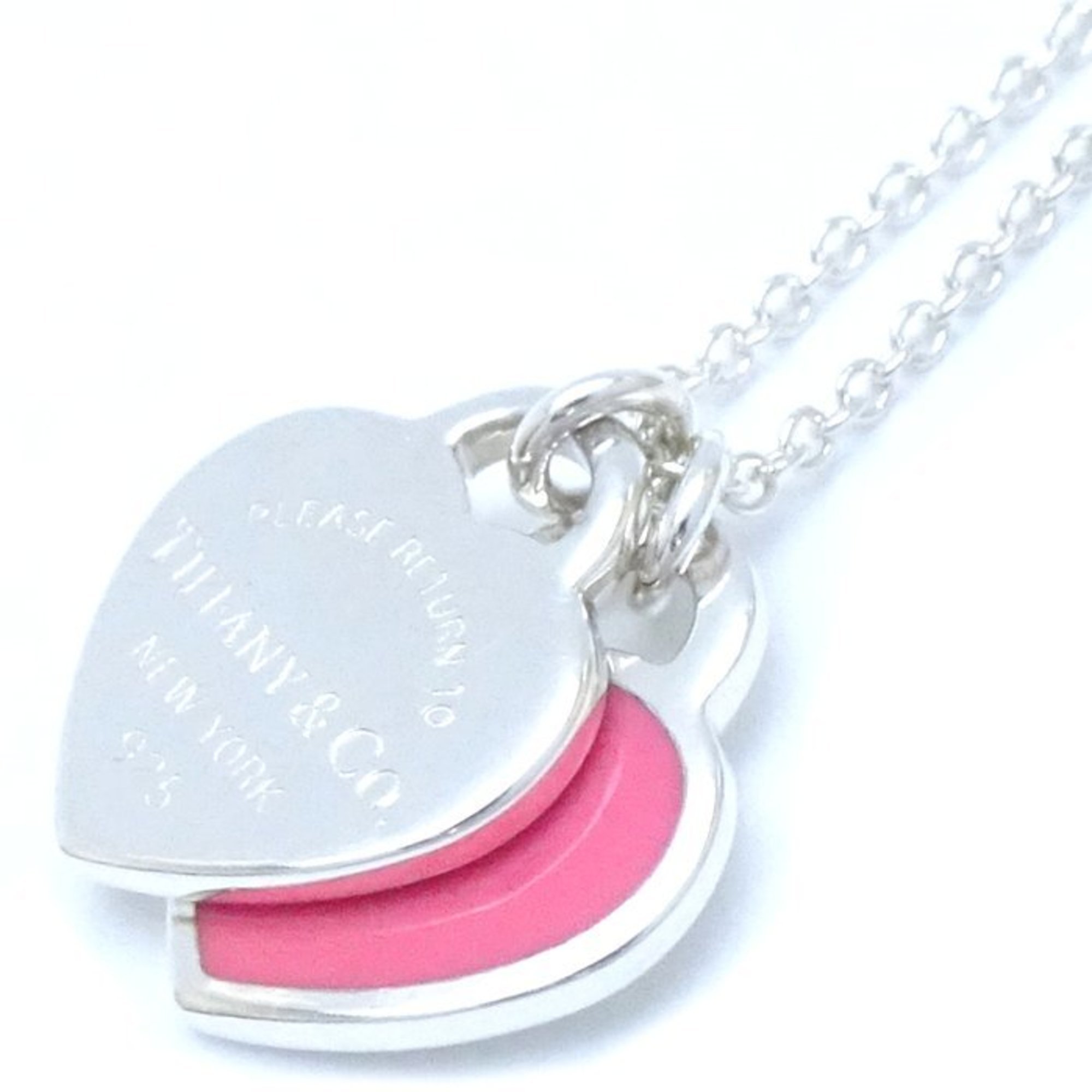 TIFFANY&Co. Tiffany Return to Double Heart Necklace Pink Silver 925 292411