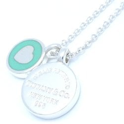 TIFFANY&Co. Tiffany Return to Circle Duo Necklace Blue Heart Silver 925 292414