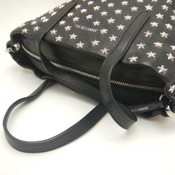 JIMMY CHOO Sarah Handbag Star Studs Leather Black 252119